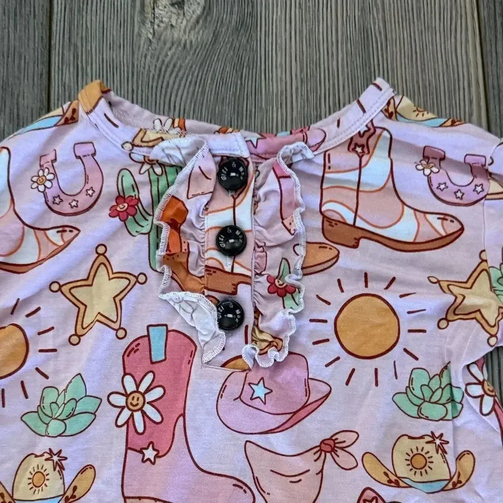 Gigi & Max Western-Cowgirl Print Pajama Set